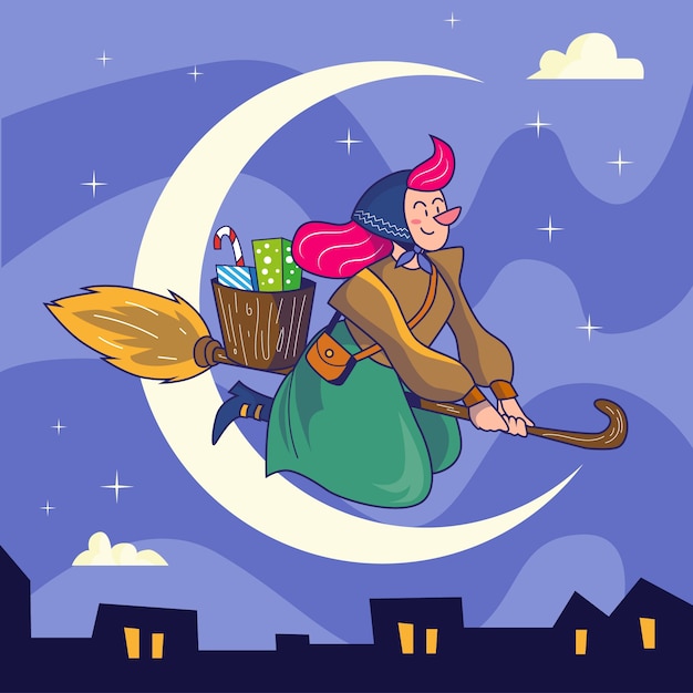 Free Vector hand drawn befana illustration