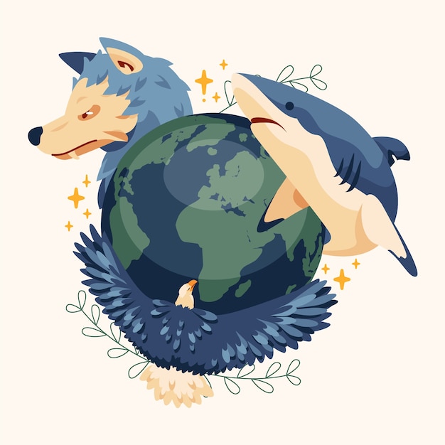 Free Vector hand drawn biodiversity illustration