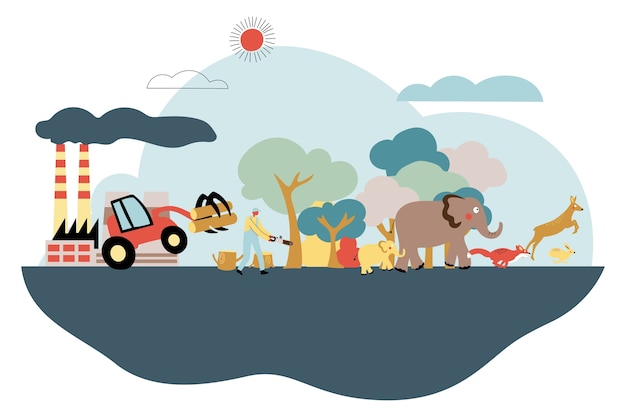 Free Vector hand drawn biodiversity illustration