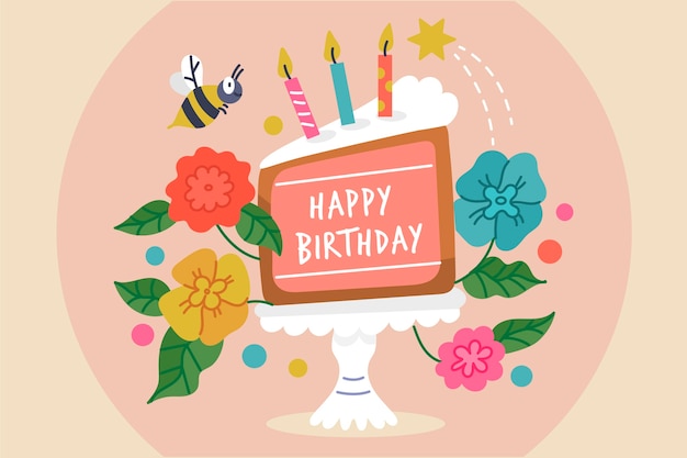 Free Vector hand drawn birthday background