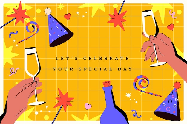 Free Vector hand drawn birthday greeting background