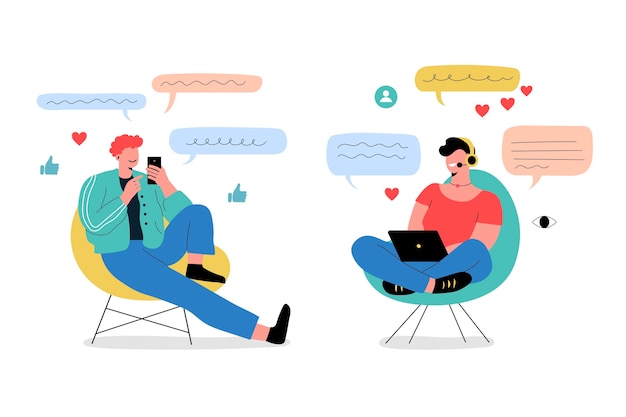 Free Vector hand drawn bloggers