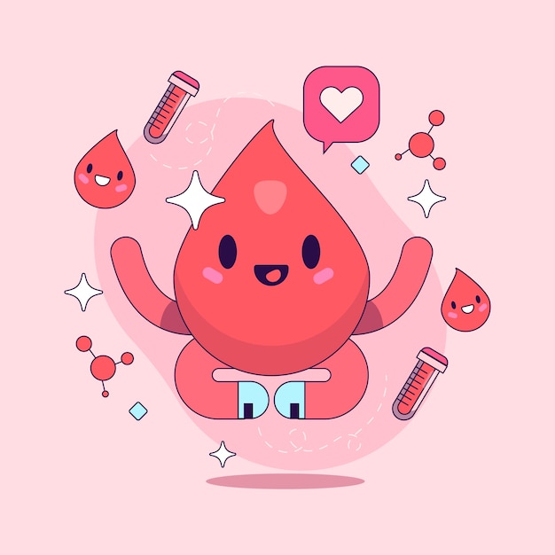 Free Vector hand drawn blood cartoon illustration