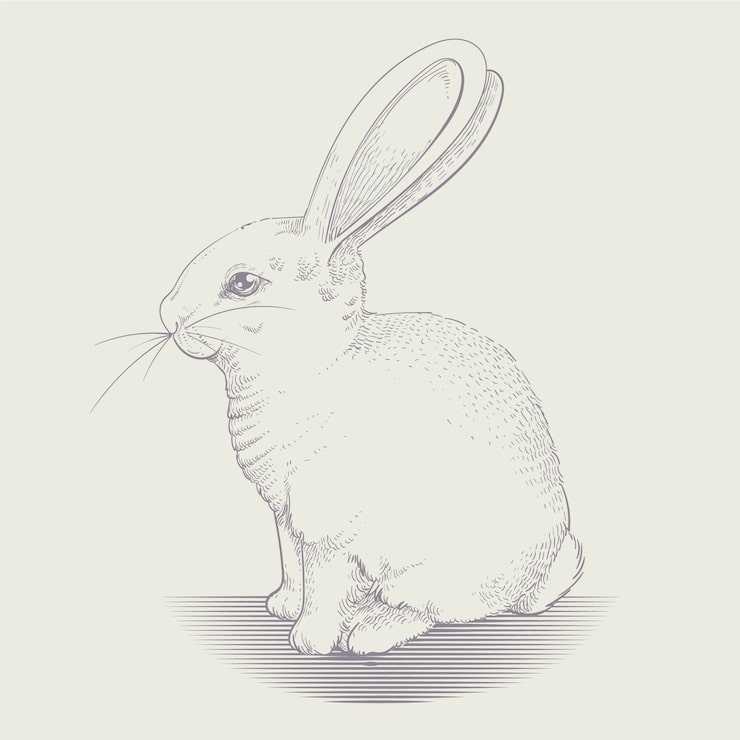Free Vector hand drawn bunny outline illustration