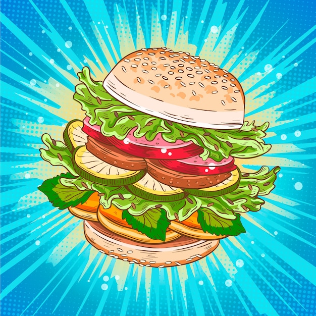 Free Vector hand drawn burger illustration