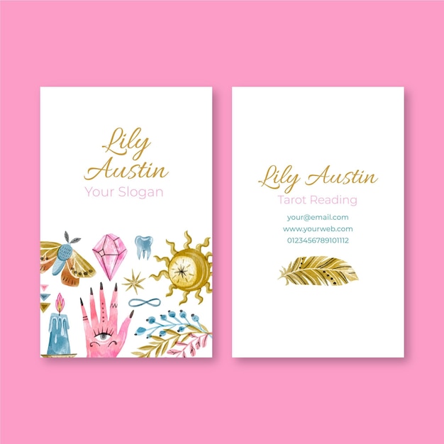 Free Vector hand drawn business card set template