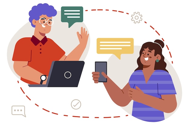 Free Vector hand drawn business communication concept