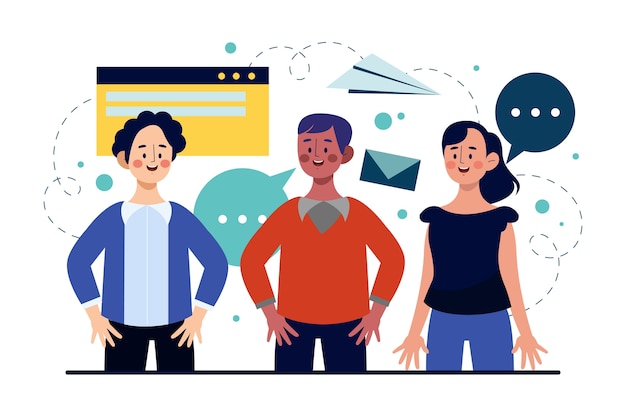 Free Vector hand drawn business communication concept