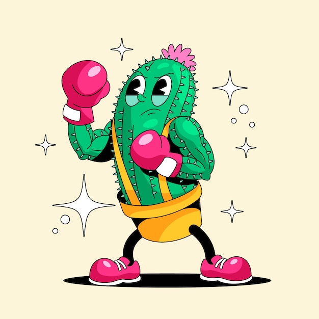 Free Vector hand drawn cactus  cartoon illustration