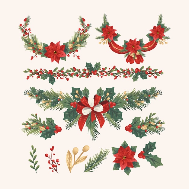 Free Vector hand drawn christmas decoration
