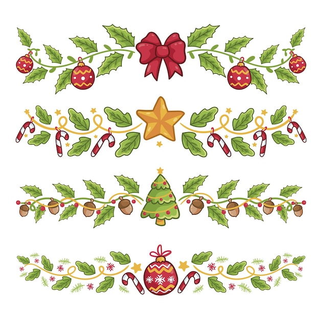 Free Vector hand drawn christmas decorations
