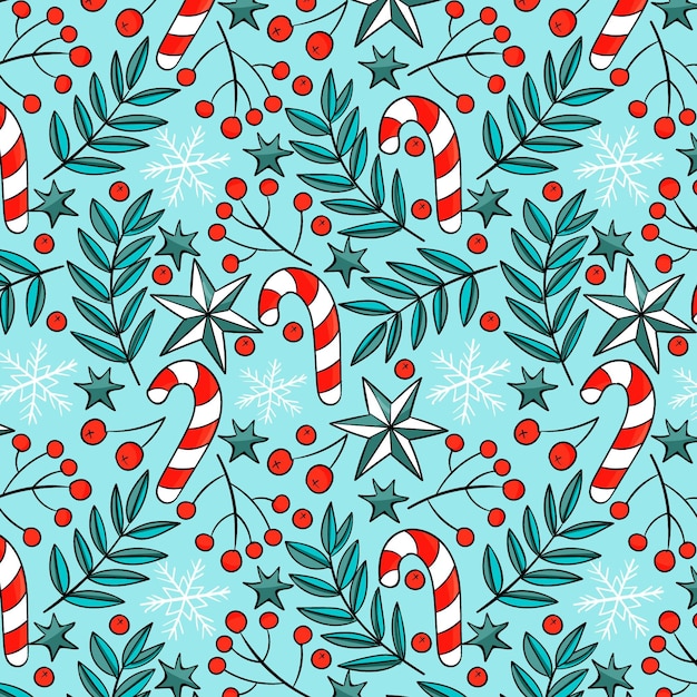Free Vector hand drawn christmas pattern design