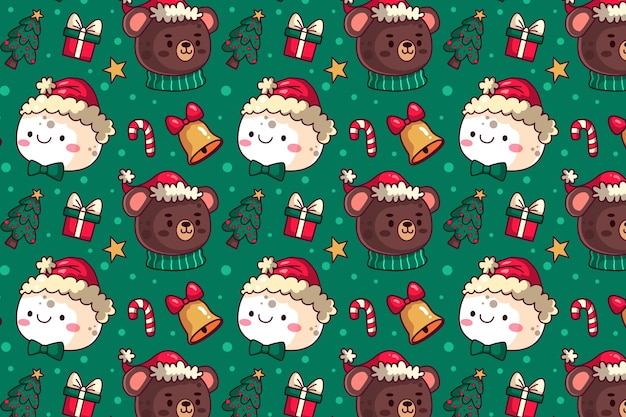 Free Vector hand drawn christmas pattern design