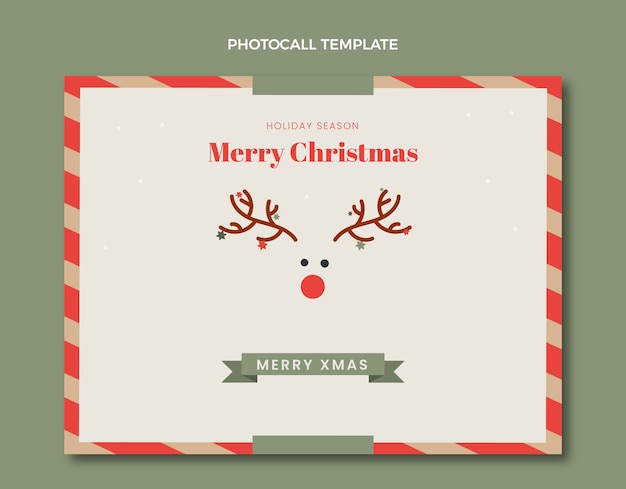 Free Vector hand drawn christmas photocall template