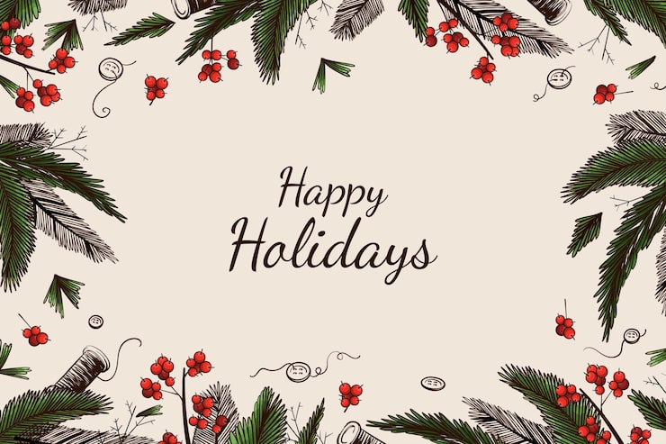 Free Vector hand drawn christmas tree branches background