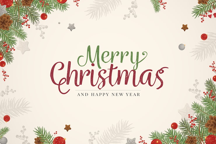 Free Vector hand drawn christmas tree branches background