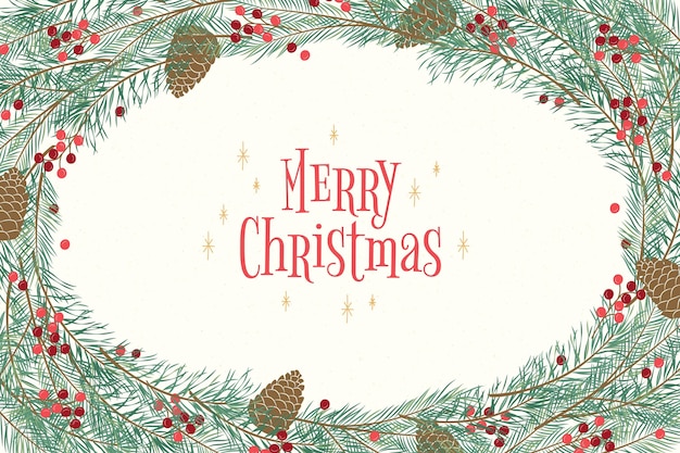 Free Vector hand drawn christmas tree branches background