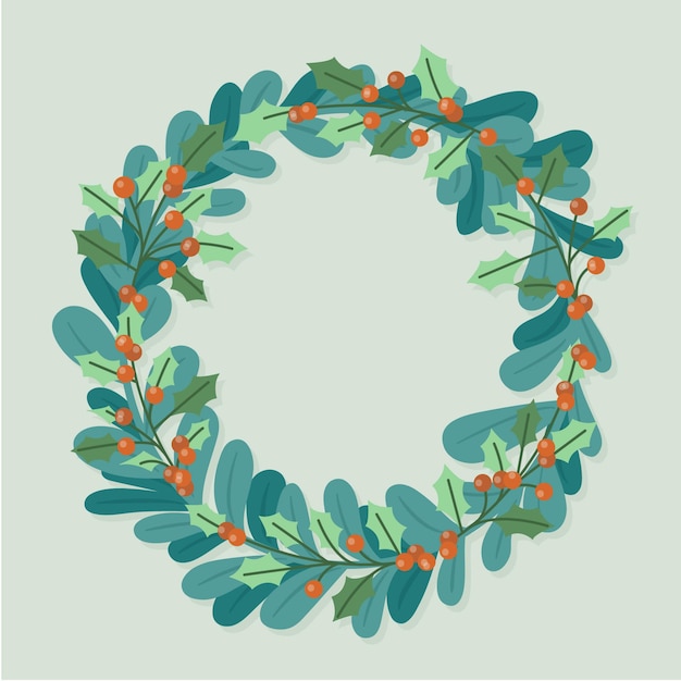 Free Vector hand drawn christmas wreath