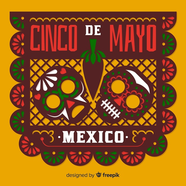 Free Vector hand drawn cinco de mayo background