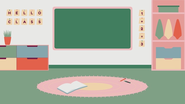 Free Vector hand drawn classroom zoom background