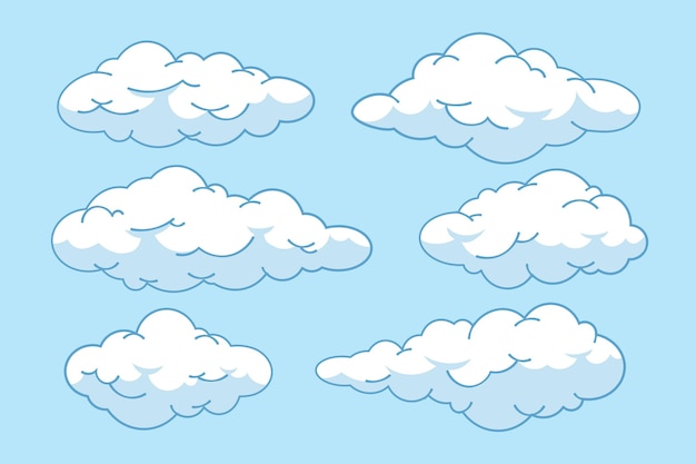 Free Vector hand drawn clouds collection