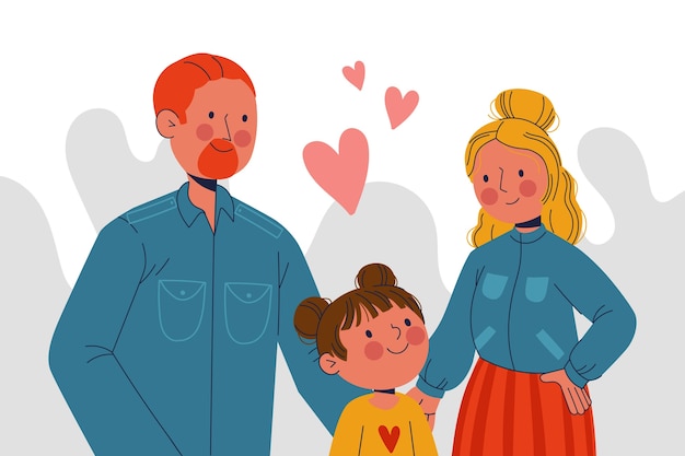 Free Vector hand drawn co-parenting illustration
