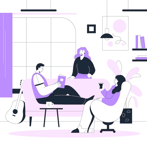 Free Vector hand drawn coliving illustration
