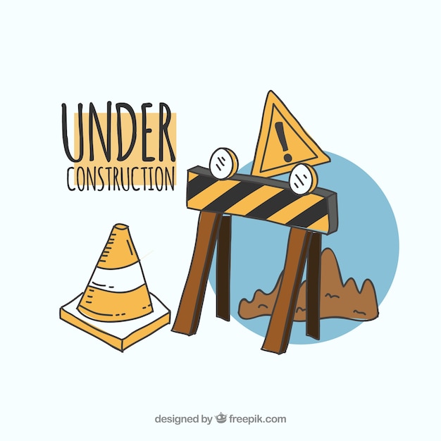 Free Vector hand drawn under construction background