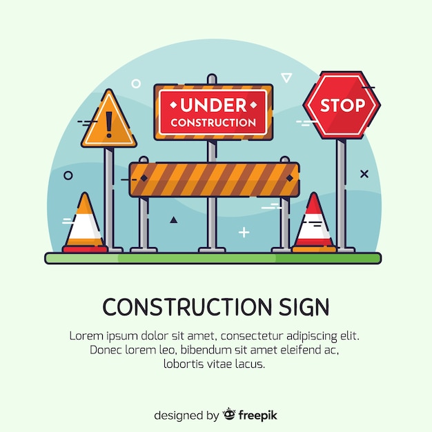 Free Vector hand drawn under construction sign background