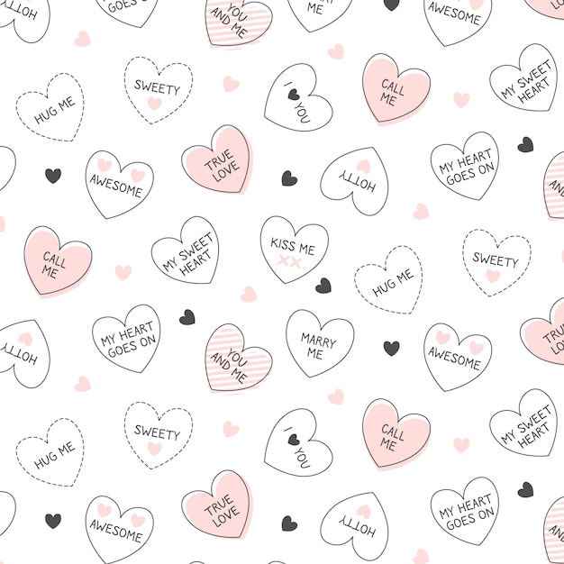 Free Vector hand drawn conversation hearts repetitive pattern
