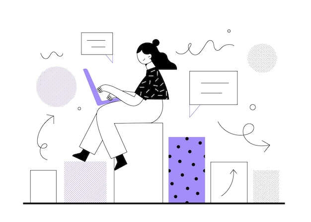 Free Vector hand drawn data concept illustrated