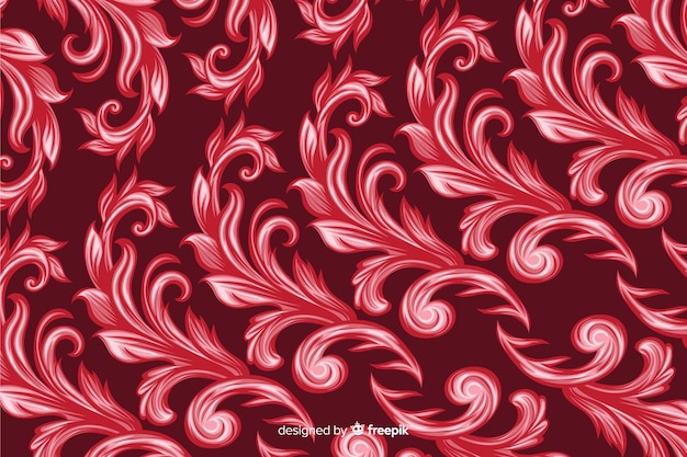 Free Vector hand drawn decorative damask background