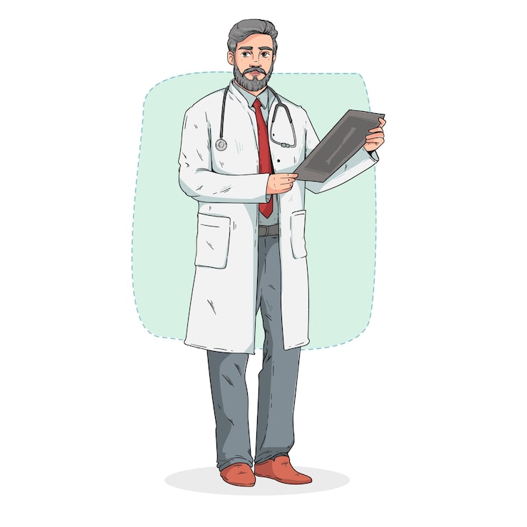 Free Vector hand drawn doctor cartoon illustration