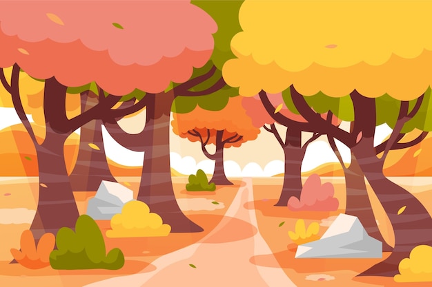 Free Vector hand drawn flat autumn background