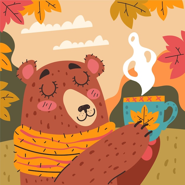 Free Vector hand drawn flat autumn illustration