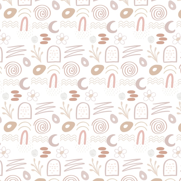 Free Vector hand drawn flat design abstract doodle pattern