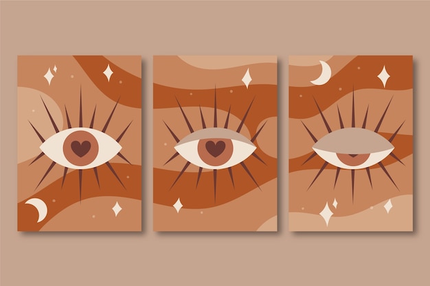 Free Vector hand drawn flat design boho wall art