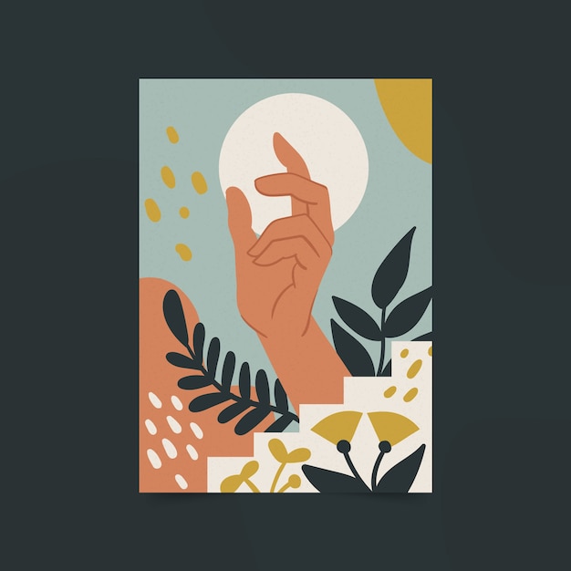 Free Vector hand drawn flat design boho wall art