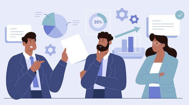 Free Vector hand drawn flat design business communication concept