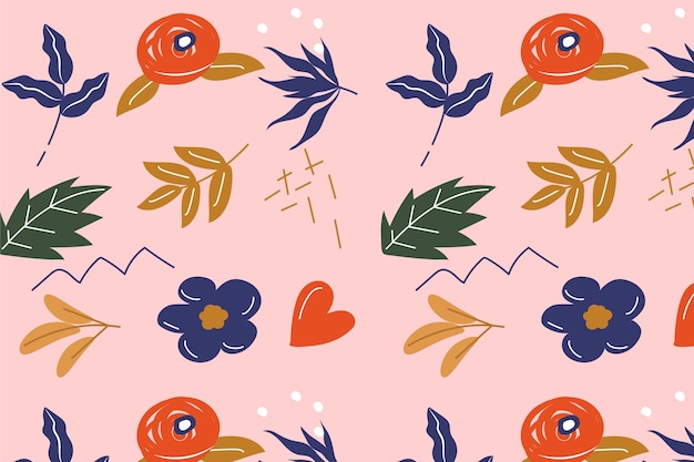 Free Vector hand drawn flat design floral pattern