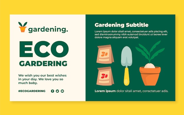 Free Vector hand drawn flat design gardening facebook post