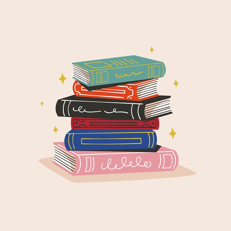 Free Vector hand drawn flat design stack of books illustration