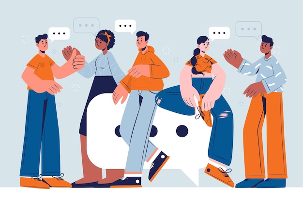 Free Vector hand drawn flat people talking
