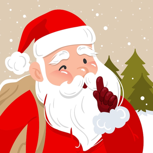 Free Vector hand drawn flat secret santa illustration