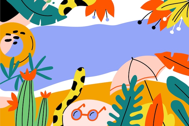 Free Vector hand drawn flat summer background