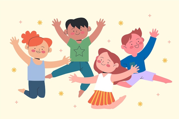Free Vector hand drawn flat world children's day illustration