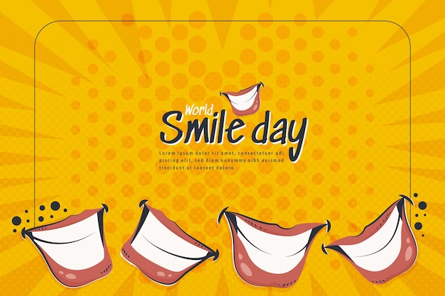 Free Vector hand drawn flat world smile day background