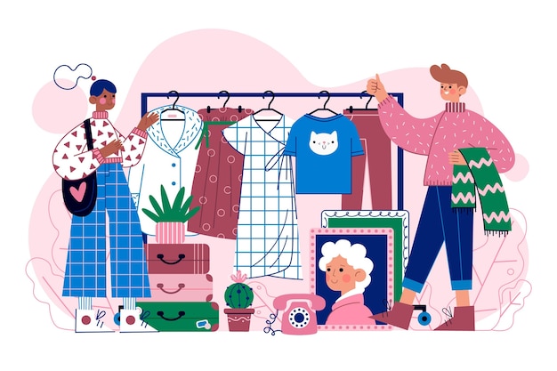 Free Vector hand drawn flea market concept