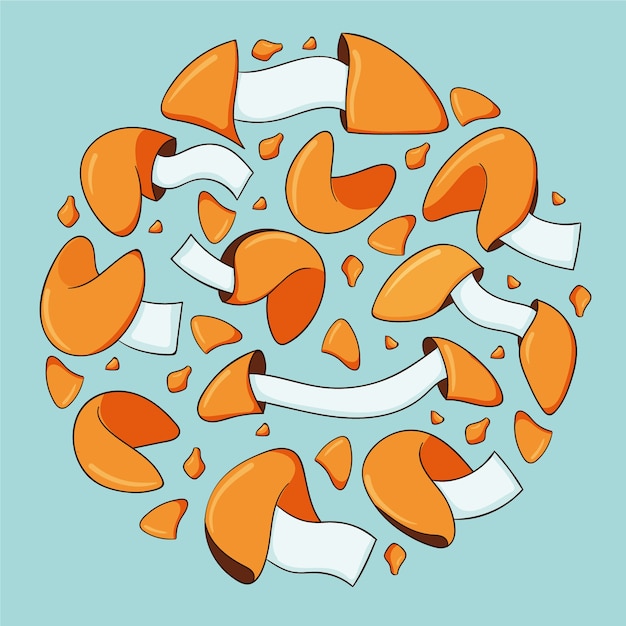 Free Vector hand drawn fortune cookie collection