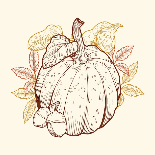 Free Vector hand drawn harvest festival illustration